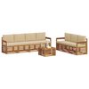 vidaXL Set divani 8 pcs Naturale e Beige Legno di Acacia Massello