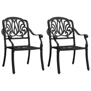 vidaXL Sedie da Giardino 2 pz in Alluminio Pressofuso Nero