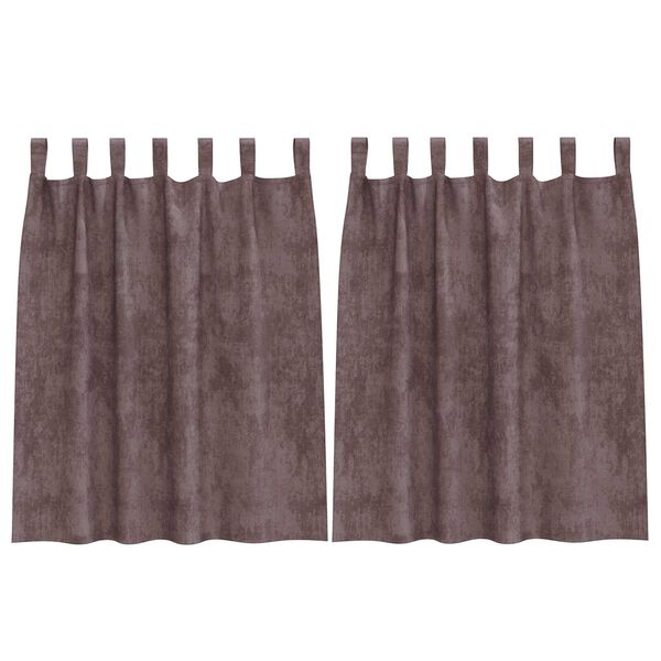 vidaXL Tende in Velluto con tende 2 pcs Marrone 140 x 140 cm Velluto