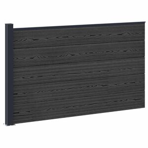 vidaXL Set di Recinzione 175 x 105 cm WPC e Alluminio Nero