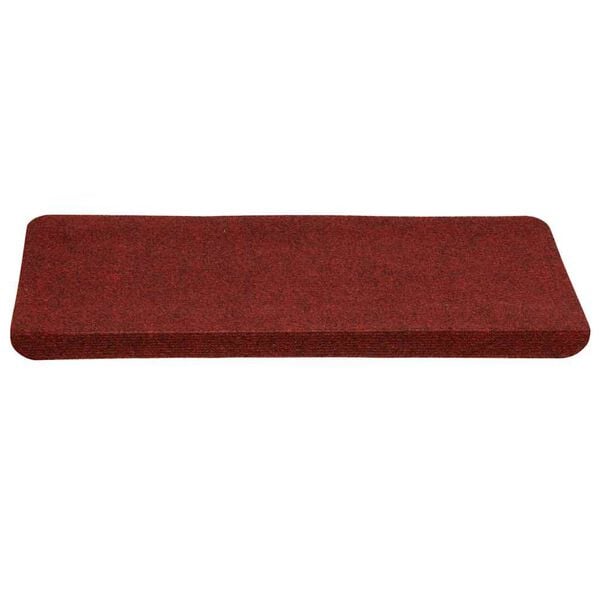 vidaXL Tappetini Autoadesivi per Scale 15 pz 65x24,5x3,5 cm Rosso
