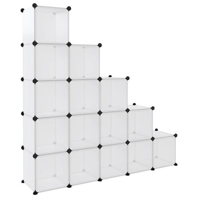 vidaXL Organizzatore Portaoggetti con 15 Cubi Trasparenti in PP