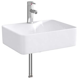 vidaXL Lavabo con rubinetto e scarico Cromato 48,5 x 37,5 x 13 cm