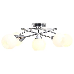 vidaXL Lampadario con Paralumi in Ceramica 5 Lampadine E14 a Coppa