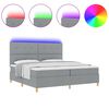 vidaXL Letto a Sorgente LED Grigio chiaro 200 x 200 cm Tessuto