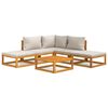 vidaXL Set Salotto Giardino 6pz Cuscini Grigio Chiaro Legno Massello