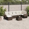 vidaXL Set Divani da Giardino 8 pz con Cuscini Marrone in Polyrattan