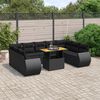 vidaXL Set Divani da Giardino 10pz con Cuscini in Polyrattan Nero
