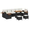 vidaXL Set Divano da Giardino 10 pz Nero polyrattan