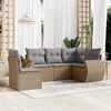 vidaXL Set Divano da Giardino 6 pz con Cuscini Beige in Polyrattan