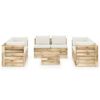 vidaXL Set Divani da Giardino con Cuscini 9 pz Legno Impregnato Verde