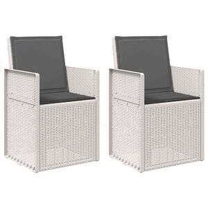 vidaXL Sedie da pranzo da giardino 2 pcs Bianco e Antracite PP