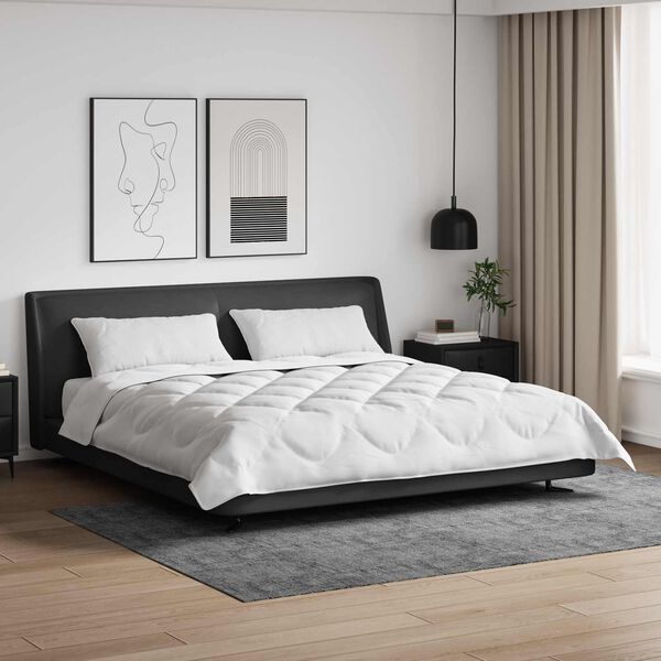 vidaXL Piumone con cuscino 3 pcs Bianco Microfibra