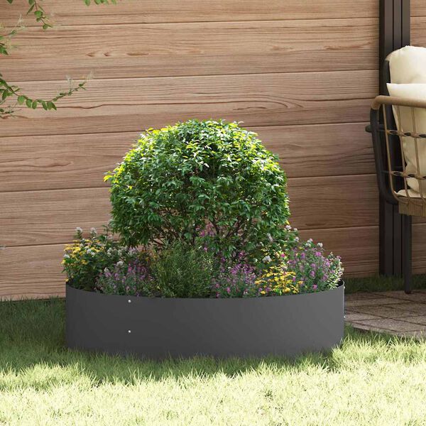 vidaXL Vaso da giardino 5 pcs Nero 80 x 80 x 20 cm