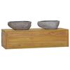 vidaXL Mobile da Bagno a Parete 110x45x30 cm in Legno Massello di Teak