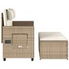 vidaXL Panca Reclinabile da Giardino con Cuscini Beige in Polyrattan