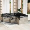 vidaXL Set di divani 9 pcs Grigio chiaro e grigio scuro polyrattan