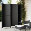 vidaXL Divisorio per Ambienti a 6 Pannelli Nero in Polyrattan