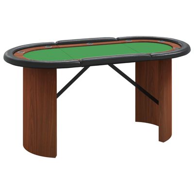 vidaXL Tavolo da Poker 10 Giocatori Verde 160x80x75 cm