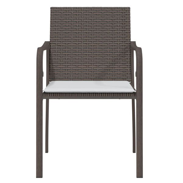 vidaXL Sedie da Giardino con Cuscini 2pz Marroni 56x59x84cm Polyrattan