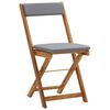 vidaXL Set da Bistrò Pieghevole 3pz con Cuscini Legno Massello Acacia