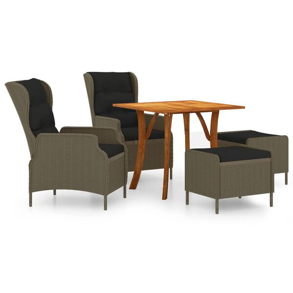 vidaXL Set Mobili da Pranzo per Giardino 5 pz Marrone