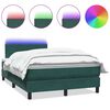 vidaXL Letto a Molle con Materasso e LED Verde Scuro 120x210 cm Velluto