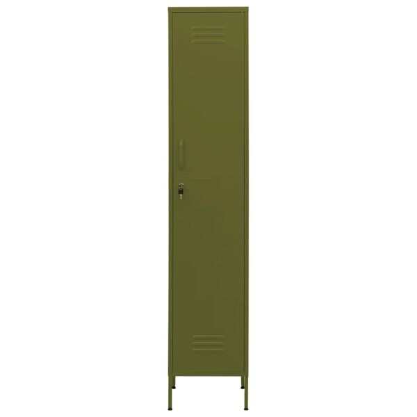 vidaXL Armadio Verde Oliva 35x46x180 cm in Acciaio