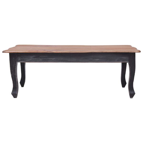 vidaXL Tavolino da Salotto Nero 120x60x45 cm Legno Massello di Mogano