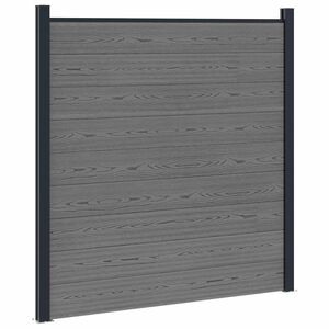 vidaXL Set di Recinzione 180 x 186 cm WPC e Alluminio Grigio