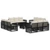 vidaXL Set Divano da Giardino 13 pz Nero e Bianco Crema polyrattan