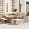 vidaXL Set Divano da Giardino con cuscino 8 pcs Beige polyrattan