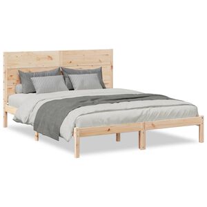 vidaXL Giroletto Extra Lungo senza Materasso 160x220 cm Legno Massello