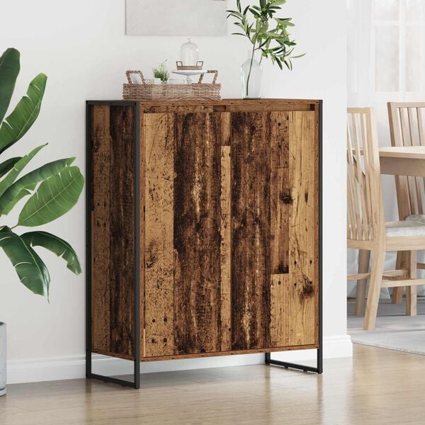 vidaXL Mobile per scarpe con porta Legno vecchio 79 x 36 x 100 cm