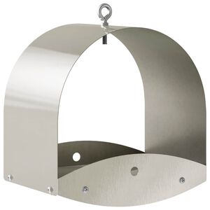 vidaXL Mangiatoia per uccelli sospesa Acciaio Inox Argento