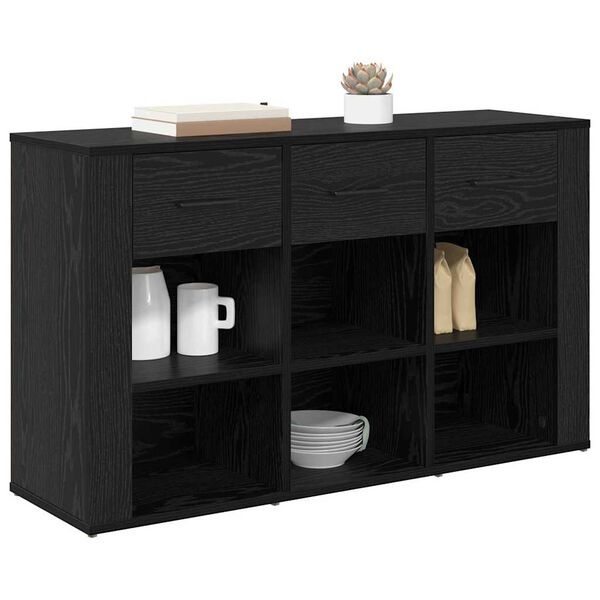 vidaXL Credenza Rovere Nero 100 x 30 x 59,5 cm Legno multistrato