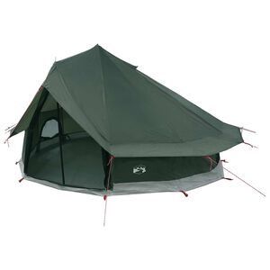 vidaXL Tenda Tipi 18 persona Verde militare Poliestere e Acciaio