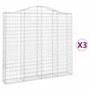 vidaXL Cesti Gabbioni ad Arco 3 pz 200x30x180/200 cm Ferro Zincato
