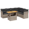 vidaXL Set Divani da Giardino 7 pz con Cuscini Grigio in Polyrattan