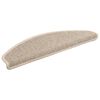 vidaXL Tappetini per scale 15 pz 65x21x4 cm Beige chiaro Semicircolari