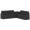 vidaXL Set di divani 7 pcs Nero Rattan sintetico e Acciaio