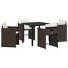 vidaXL Set da Pranzo per Giardino 5 pz Marrone polyrattan