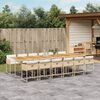 vidaXL Set da Pranzo da Giardino 13 pz con Cuscini Beige in Polyrattan