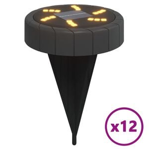 vidaXL Luci Solari da Terra con Picchetti da Esterno 12pz Bianco Caldo