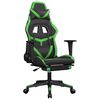 vidaXL Sedia da Gaming con Poggiapiedi Nero e Verde in Similpelle