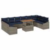 vidaXL Set Divano da Giardino 11 pcs Grigio Poly Rattan