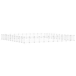 vidaXL Gabbia per Animali 44 Pannelli con Porta Nera 385x385x35 cm Acciaio