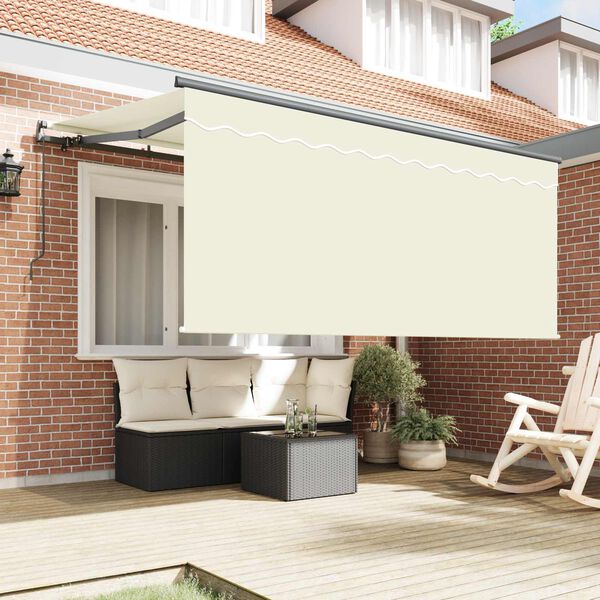vidaXL Tenda Retrattile Crema 300 x 200 cm Poliestere e Alluminio