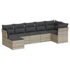 vidaXL Set Divani da Giardino 7pz con Cuscini Grigio Chiaro Polyrattan