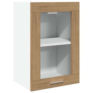 vidaXL Pensile Vetro &ldquo;Lyon&rdquo; Rovere Artigianale 40x31x60 cm